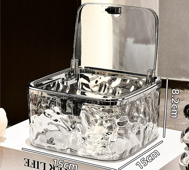 체리닷컴 다용도 악세사리 머리핀 투명 소품수납함, 1개, 소형 투명