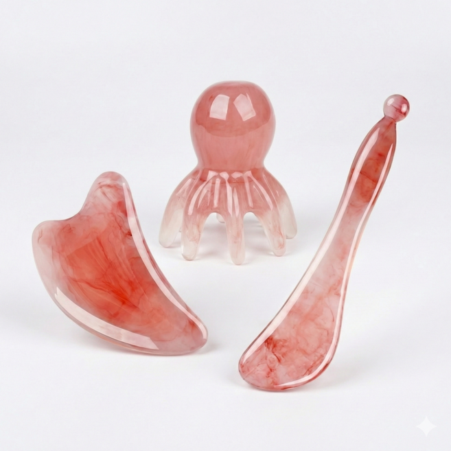 호야즈 문어괄사 어깨 바디 얼굴괄사기 목 승모근 두피 전신 3종, 1세트