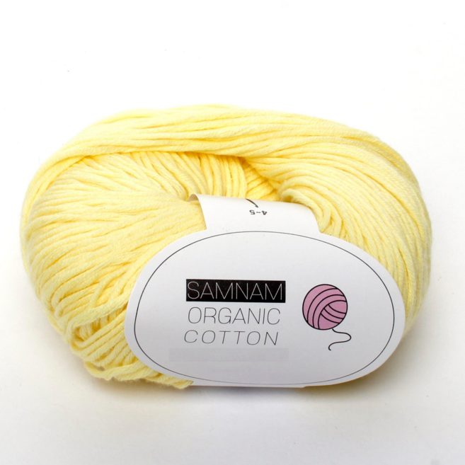 삼남뜨개실 오가닉코튼 10+1 코바늘실 가방실 털실 옷실 50g 뜨개질실 면사, 레몬, 1세트