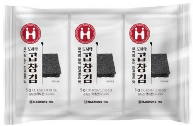 해농 햇김 도시락 곱창김, 3개, 5g