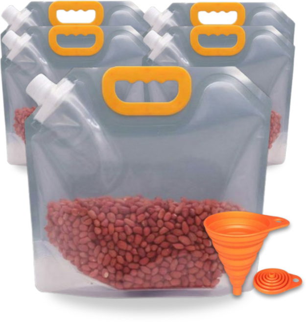 컬러플트립 쌀벌레방지 잡곡 곡물 쌀 보관 식품 밀폐 용기 팩 통, 5L, 5개