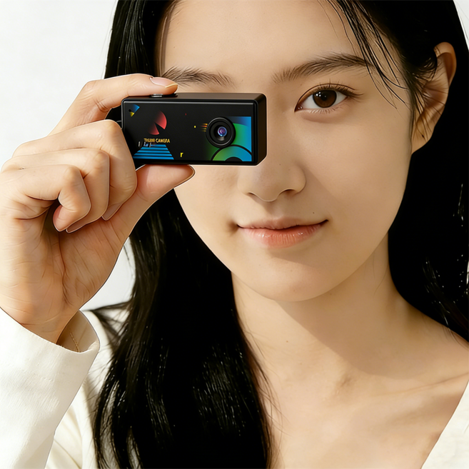 키링 Y2K 빈티지 디지털 카메라 초소형 초경량 카메라 128G SD카드 포함, 블랙