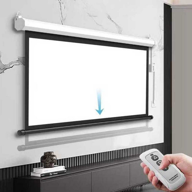 전동 스크린 리모컨 프로젝터 빔스크린 자동 전기 롤, 1. PVC - (60인치) 4대3