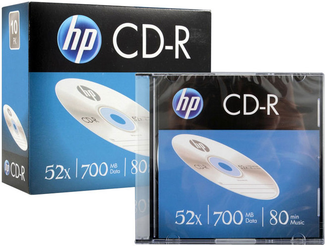 [드림라이프] HP CD-R 52x 700MB 슬림케이스 (1개), 1개