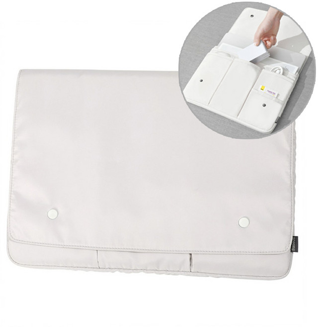 라잇굿즈 맥북 에어 16인치 노트북 파우치 가방 13인치 14인치 15인치 LG 그램 프로 M1 갤럭시북 슬리브, 크림화이트, 1개