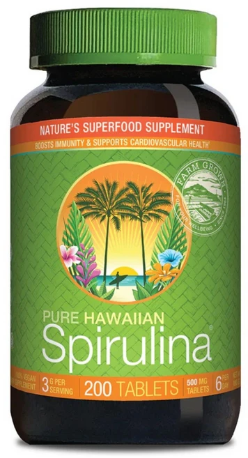 뉴트렉스 하와이 퓨어 하와이안 스피루리나 스피룰리나 500mg 200정, 1개 - 쿠팡