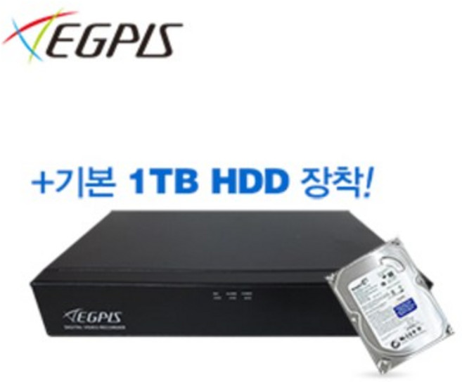 이지피스 WQHDVR-5104HS_265 500만화소 4채널 녹화기, WQHDVR-5104HS-265 1TB, 1개