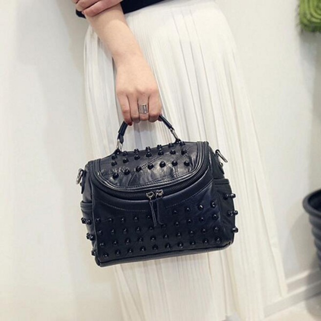 아트박스/베리콕 천연양가죽 여성 토트백 스터드장식 크로스백