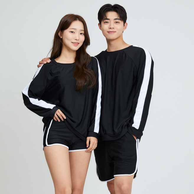 썬프리즈 상하의 래쉬가드 세트 여성4종 남성3종 오버핏 커플세트 (이너 포함), 여자 XL(100)