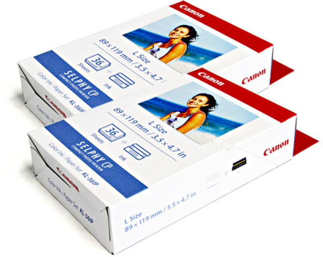 캐논 셀피 포토프린터 전용 인화지 L사이즈 + 잉크 KL-36IP 36매 2개