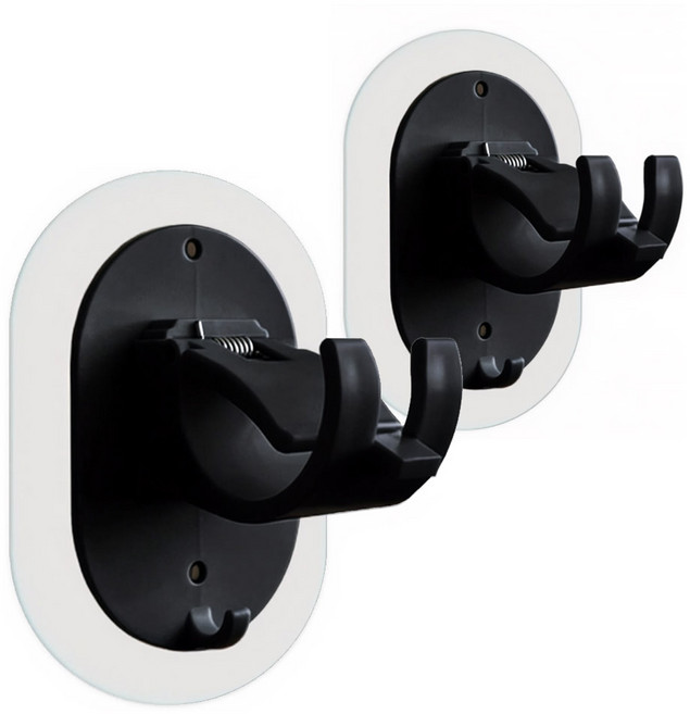 시바타 무타공 못없이 커튼 봉 대형 브라켓 2P, 블랙