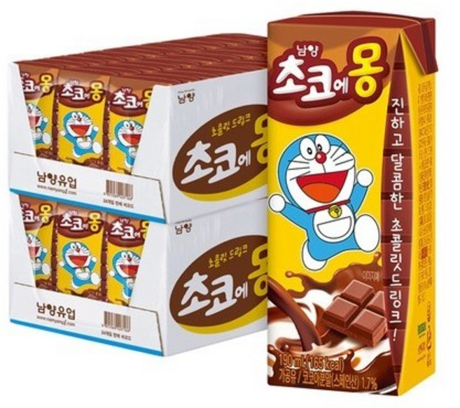남양유업 초코에몽 어린이 간식, 190ml, 48개