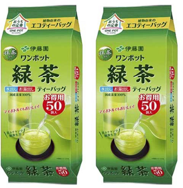 ITO EN 伊藤園 一煮即飲綠茶茶包, 2個, 50入, 3g