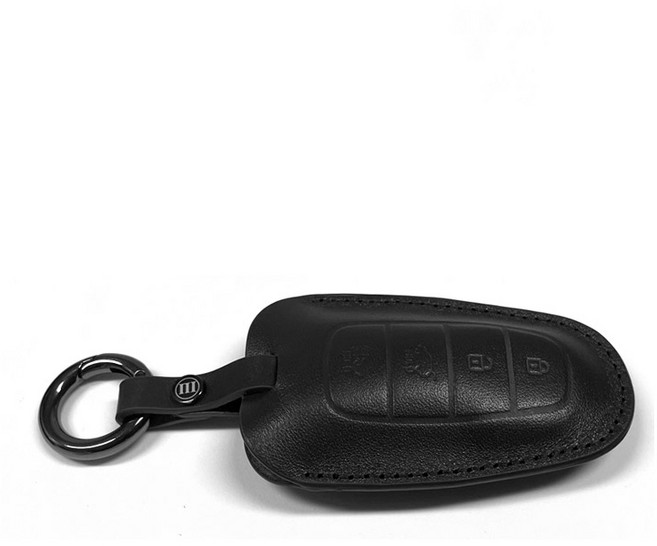아이루스 가죽 스마트 키케이스 자동차 차키케이스 키홀더 현대 기아 제네시스, H-5, 블랙