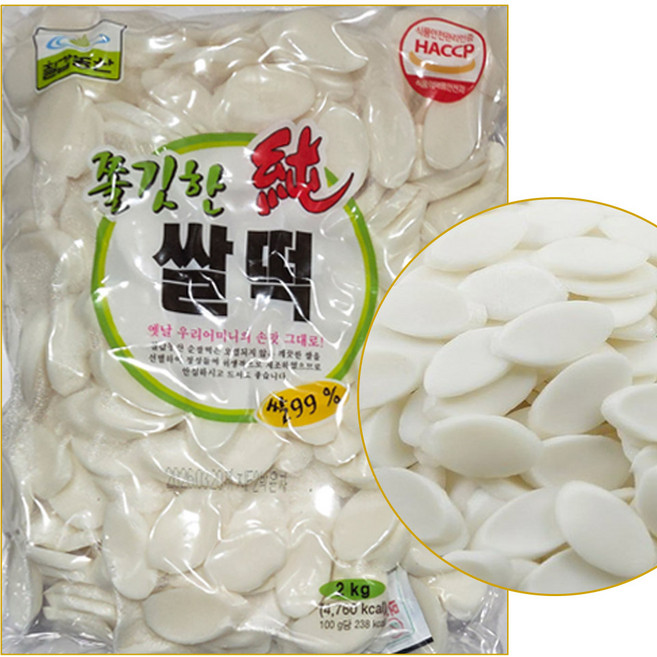 칠갑농산 쫄깃한 순쌀떡 2kg, 3개