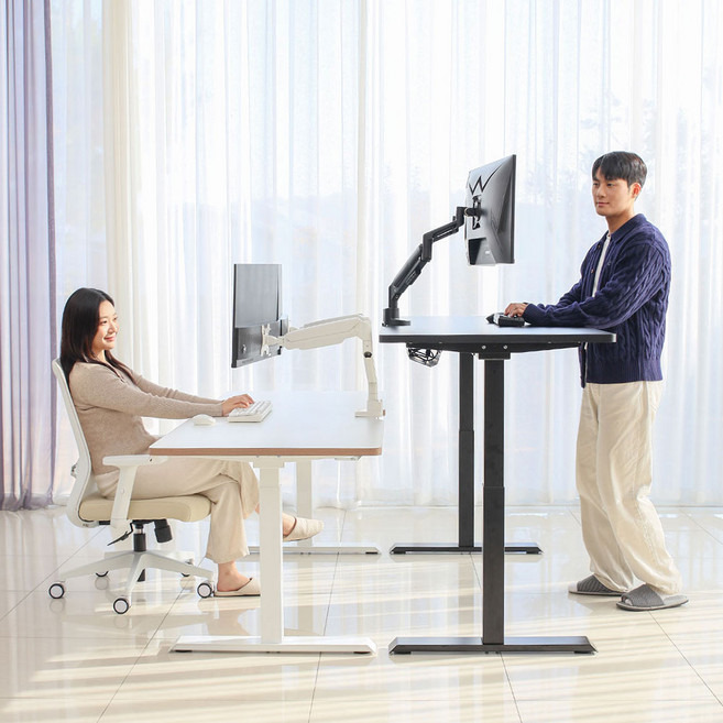 핏쳐 프리미엄 보쉬모터 전동식 모션데스크 B1 1800mm(2STEP), 상판 올화이트+프레임 화이트2step