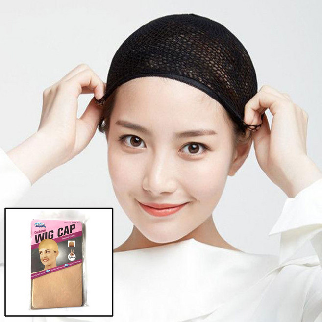 미즈코스 가발 착용망 머리망 머리 고정 망사 두건, 4개, 막힌것 베이지