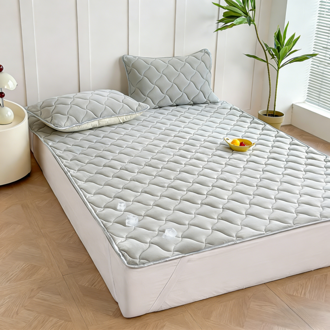 소네몽 여름 냉감 침대패드 고정밴드형, 그레이