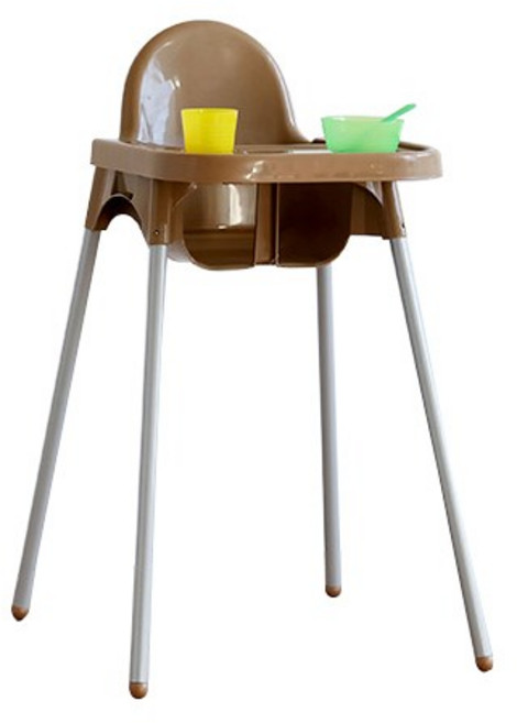 마켓비 시그태그 유아 식탁의자 + 트레이, 브라운