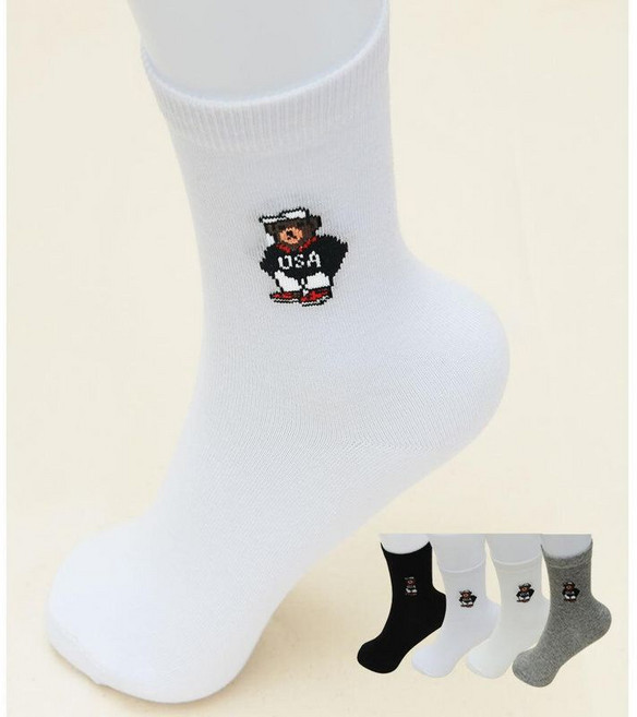 성인 r곰돌이 중목 양말(10족)세트