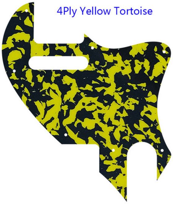 Pleroo 맞춤형 부품-미국 텔레캐스터 텔레 F 홀 하이브리드 기타 픽가드 스크래치 플레이트 텔레 변환 지지대 맞춤형, [14] 4Ply Yellow Tortoise, 1개