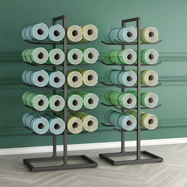 요가매트 걸이 거치대 담요 정리대 선반 다이 보관 랙, 복열 트럼펫 (블랙) 두껍게, 1개