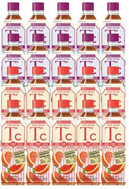 [드링킹] 티도씨 아이스티 체리 500ml +자몽 500ml, 20개