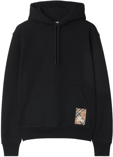 버버리 체크 라벨 코튼 후디