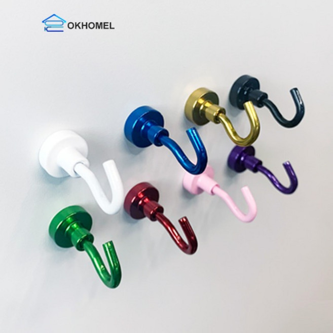 초강력 컬러 네오디움 영구 자석 마스크 가방 걸이 무타공 후크, 자석후크E12, 블루, 1개