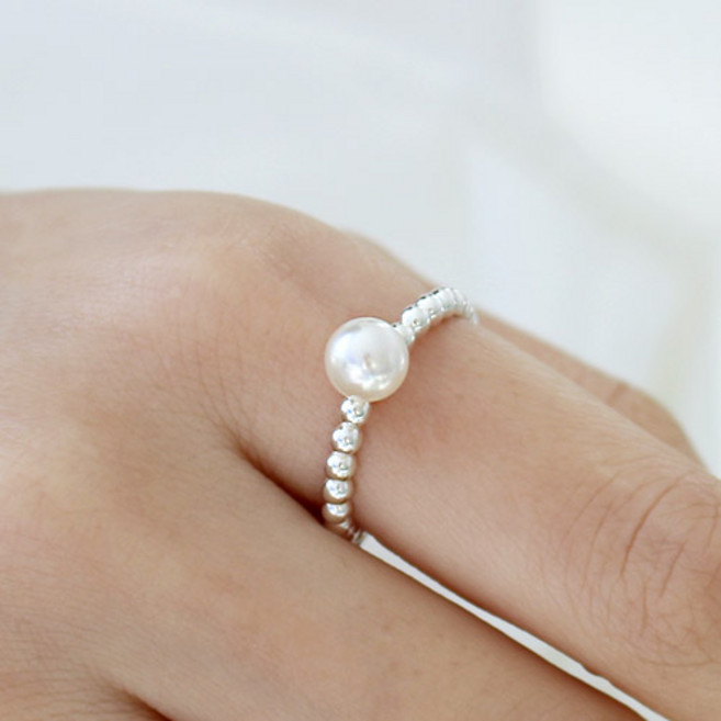 반지소 실버925 스와로브스키 진주 알 볼 은반지 로아