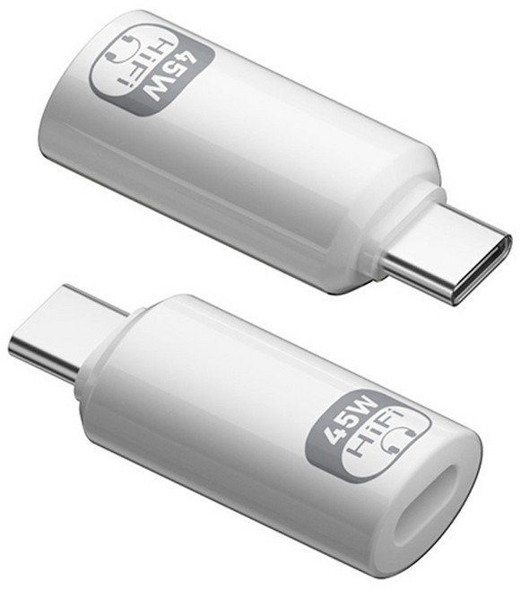 ibits MDD Lightning轉TypeC耳機轉接頭 45W快充 支援通話數據 蘋果15 16適用, 白色, 1個, 32.6mm