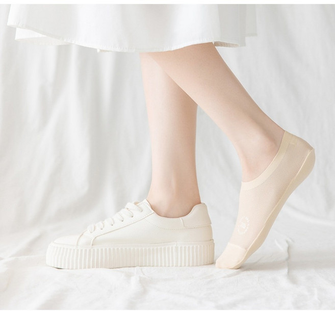 굿서브 여성용 벗겨지지 않는 무압박 여름 시스루 페이크삭스 6족 세트 덧신 양말 프리사이즈