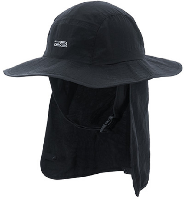 서브22 서프 플랩햇 와이드 챙모자 서핑 버킷햇, 블랙, 1개