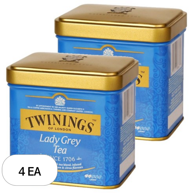 트와이닝 레이디 그레이 홍차 티백, 100g, 1개입, 4개