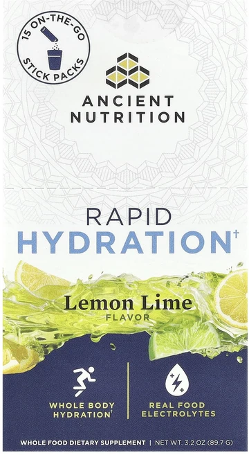 효과가 좋은 Ancient Nutrition 빠른 수분 공급 레몬 라임 휴대용 스틱 팩 15개 각 6g(0.2oz) 최저가격, AncientNutrition빠른수분공급레몬라임휴대용스 - 쿠팡