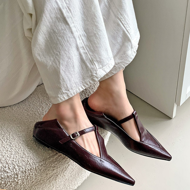 엠에스어패럴 T스트랩 속굽 3CM 키높이 메리제인 플랫슈즈