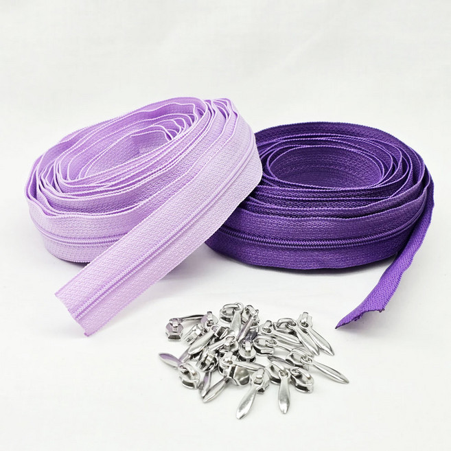 3호 롤지퍼 4.5M (눈물슬라이드 20개), 2개, 연보라+보라