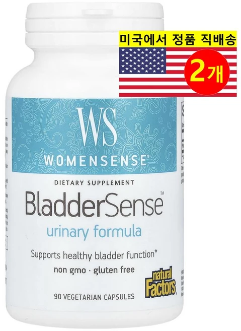 Natural Factors 내추럴 팩터스 여성용 블래더 센스 Womensense Bladder Sense, 2개, 90정 - 쿠팡