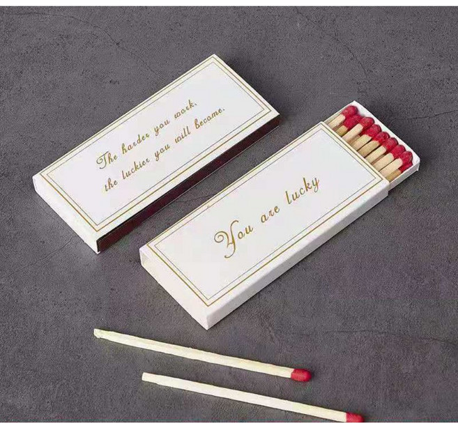 BAGEL蓓果 香氛火柴 火柴棒 時尚老式復古 露營長火柴, 白色紅頭, 無香味