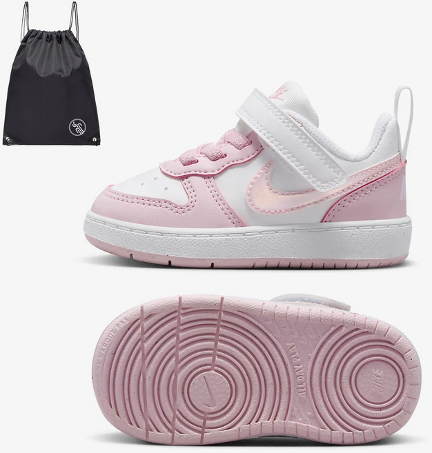 나이키 벨크로 베이비 튼튼한 운동화 핑크화이트 120.~160.mm (PGN짐쌕가방지급)