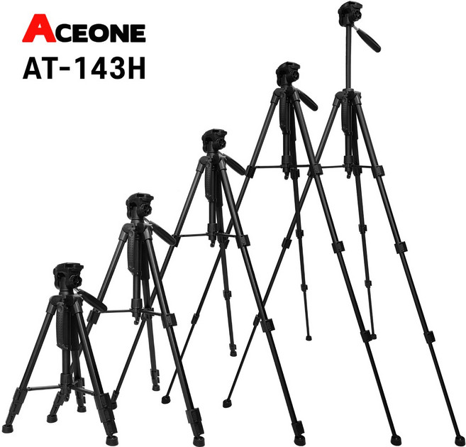 에이스원 AT-143H 카메라 캠코더 알루미늄 삼각대, 1개