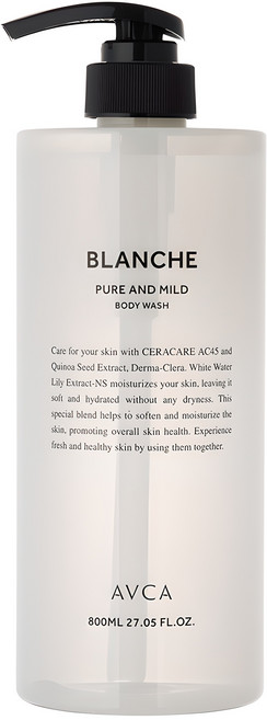 아브카 퓨어 앤 마일드 바디워시 블랑쉬, 800ml, 1개