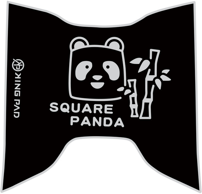 KING PAD VINOORA 125 機車腳踏墊 小小兵 機車踏墊 止滑腳踏墊 立體造型腳踏墊, 方臉熊貓V58(淡灰)XS