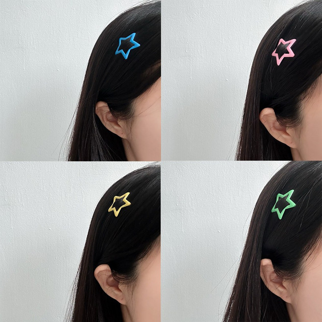 디아브 별 똑딱핀 별똥별 y2k 컬러 집게핀