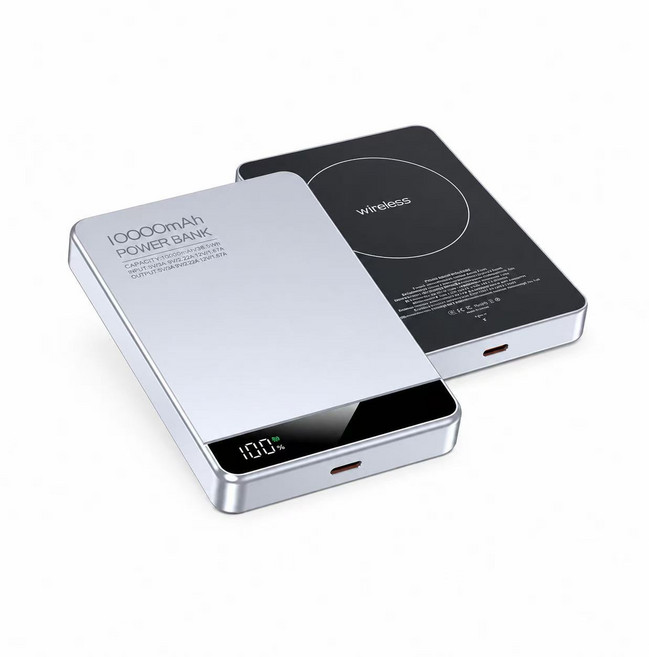 超薄磁吸行動電源 10000mAh/5000mAh 無線充電 三合一 MagSafe 外接式電池, 星空銀｜10000mAh 耳機手錶三合一, 星空銀, Q10
