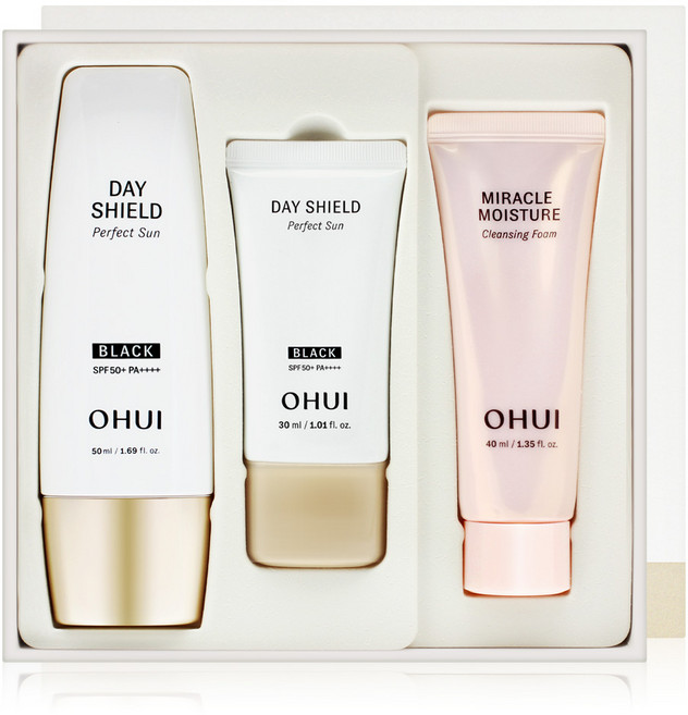 오휘 오휘 데이쉴드 퍼펙트 선블랙 미백 톤업 선크림 2종 화장품세트
