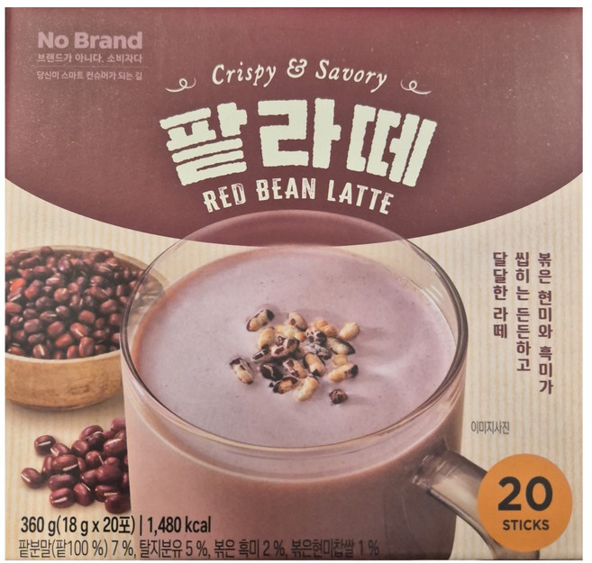 노브랜드 팥라떼, 3개, 20개입, 18g