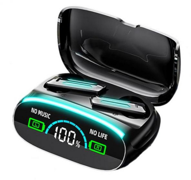 M39 무선 이어폰 디지털 멋진 호흡 빛 지문 터치 보조베터리 IPX7 블루투스 호환 5.2, 01  Black, 1개