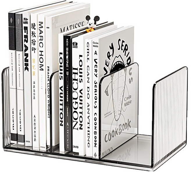 오브젝트리 데스크테리어 투명 북엔드 책상 책꽂이, 클리어