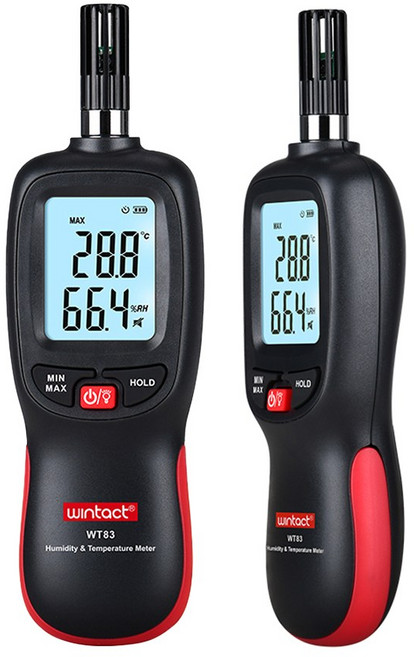 센서 일체형 데이터 홀드 공장 산업 전문가용 정밀 디지털 온습도계, 1개